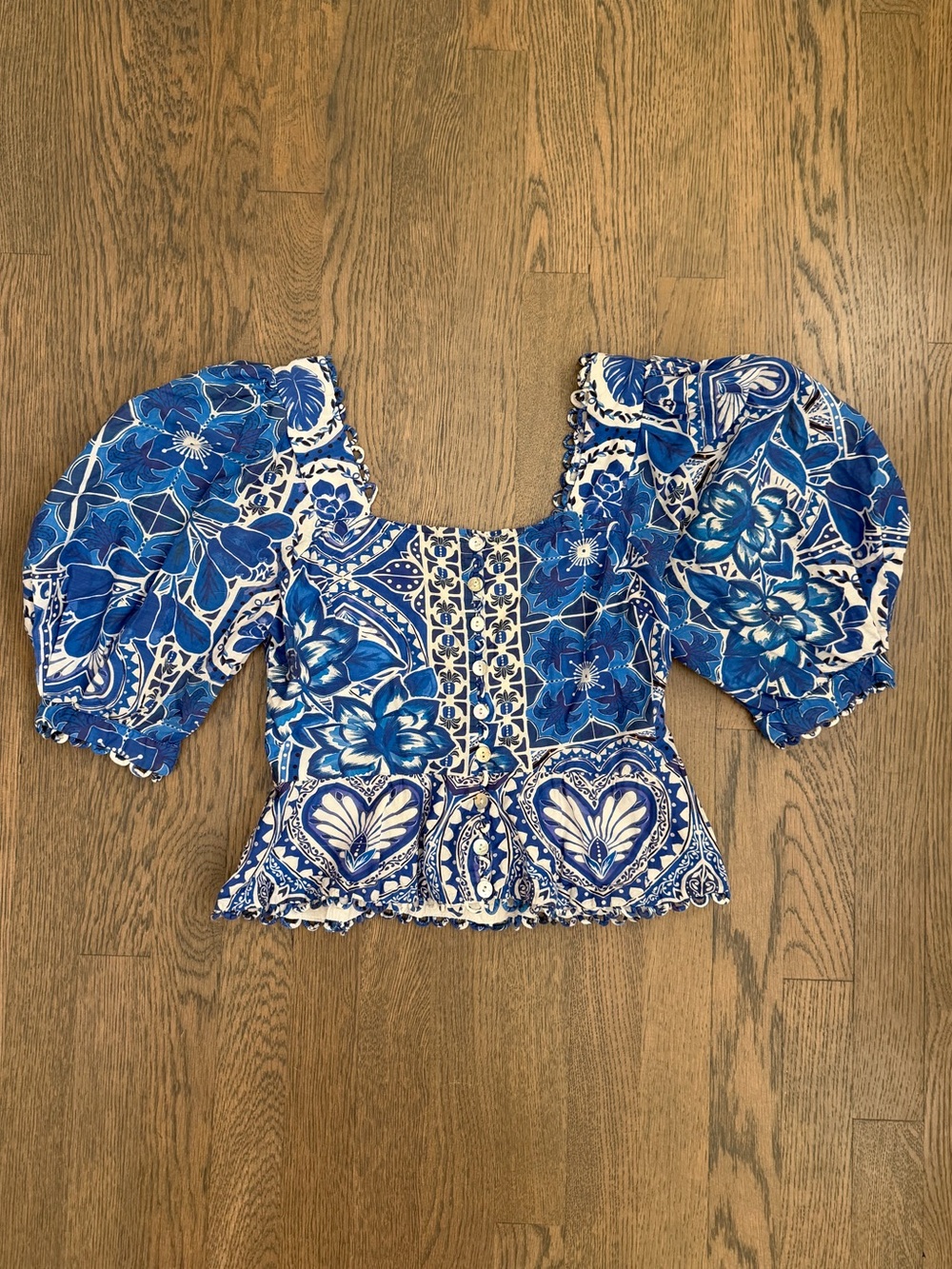 Farm Rio Tile Dream Blouse Size XS